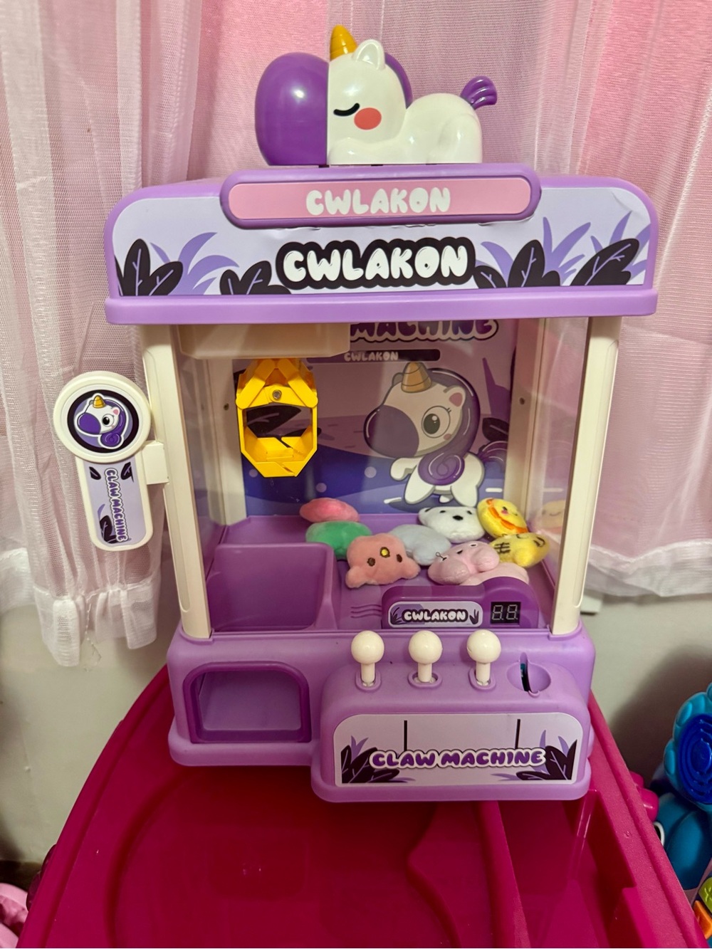 Purple Unicorn Claw Machine Toy for Kids